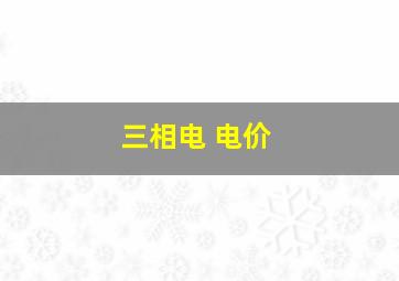 三相电 电价